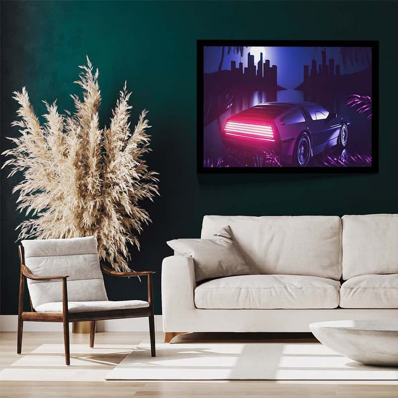 تابلو مدل delorean retrowave miami — تصویر ۳