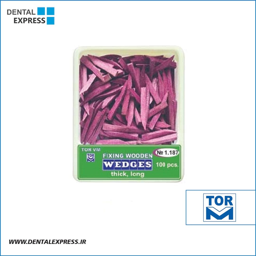 وج چوبی آناتومیک دو رنگ 100 عددی- Tor-VM -Wooden Wedge