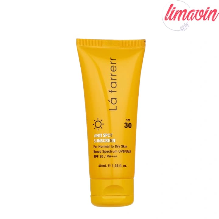 کرم ضد آفتاب بدون رنگ لافارر SPF30 پوست‌های خشک و معمولی حجم 40 میلی‌لیتر