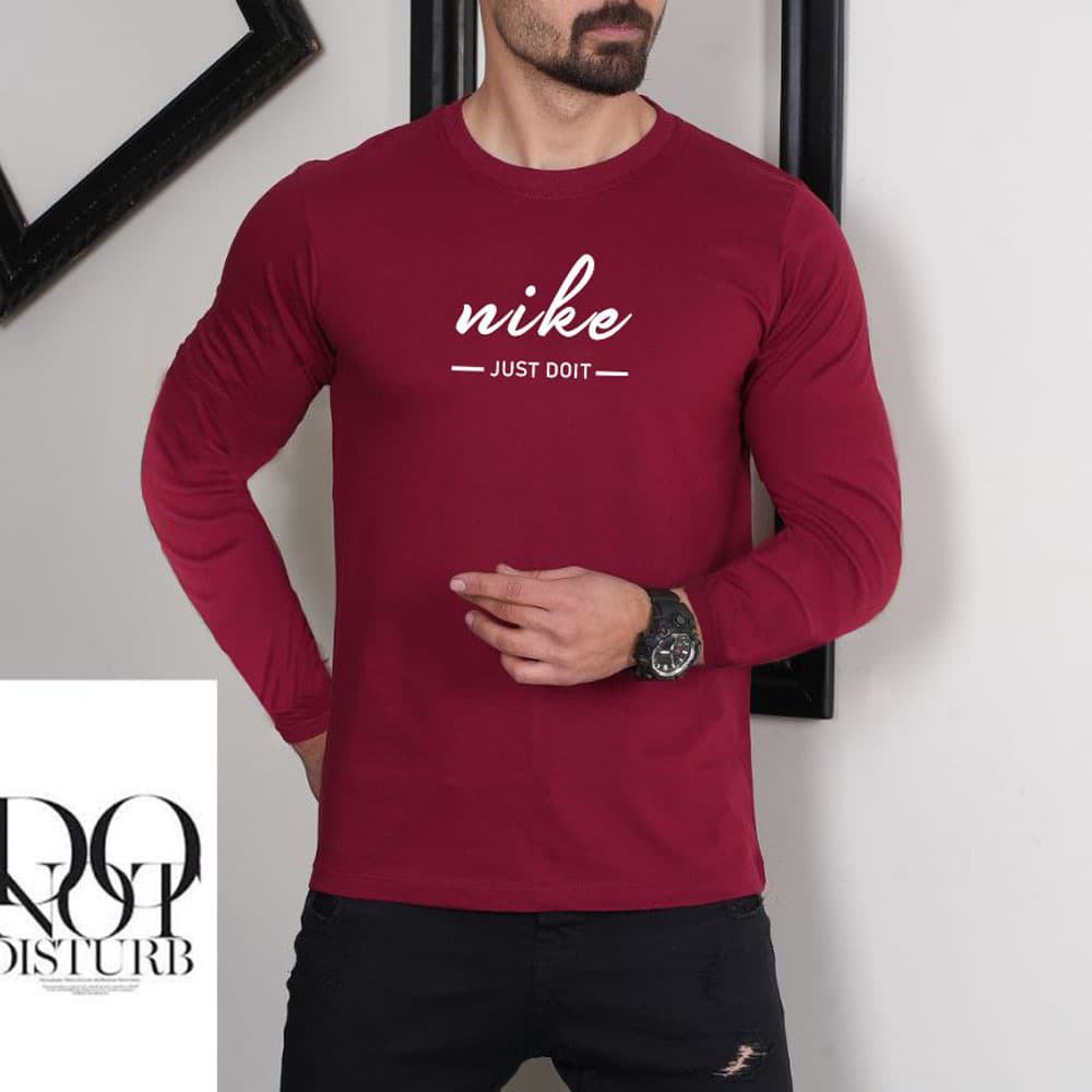 تیشرت استین بلند بلوز نایک NIKE رنگ جگری