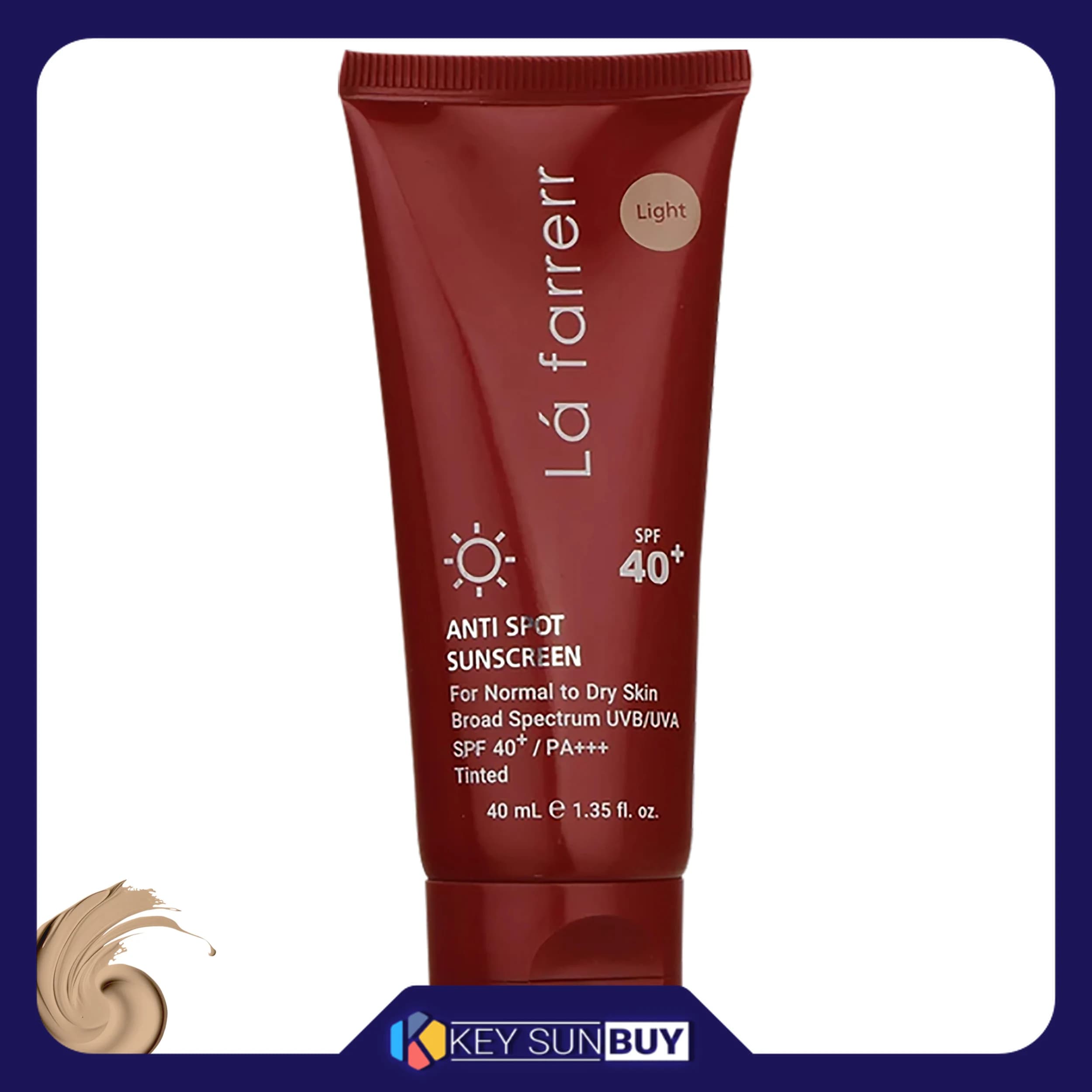 کرم ضد آفتاب و ضد لک رنگی لافارر SPF40 مدل Light محافظ UVA ،UVB و +++PA، ضد لک، ضد حساسیت، مناسب پوست‌های خشک و معمولی حجم 40 میلی‌لیتر — تصویر ۹