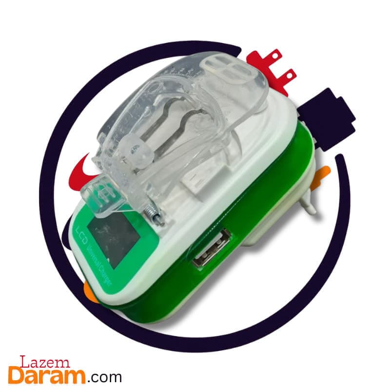 شارژر همه‌کاره باتری LCD Universal Charger (شارژر خرچنگی / قورباغه‌ای)