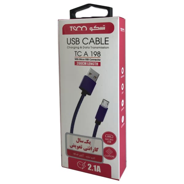 کابل USB به میکرو تسکو مدل TC A 198 طول 2متر — تصویر ۲
