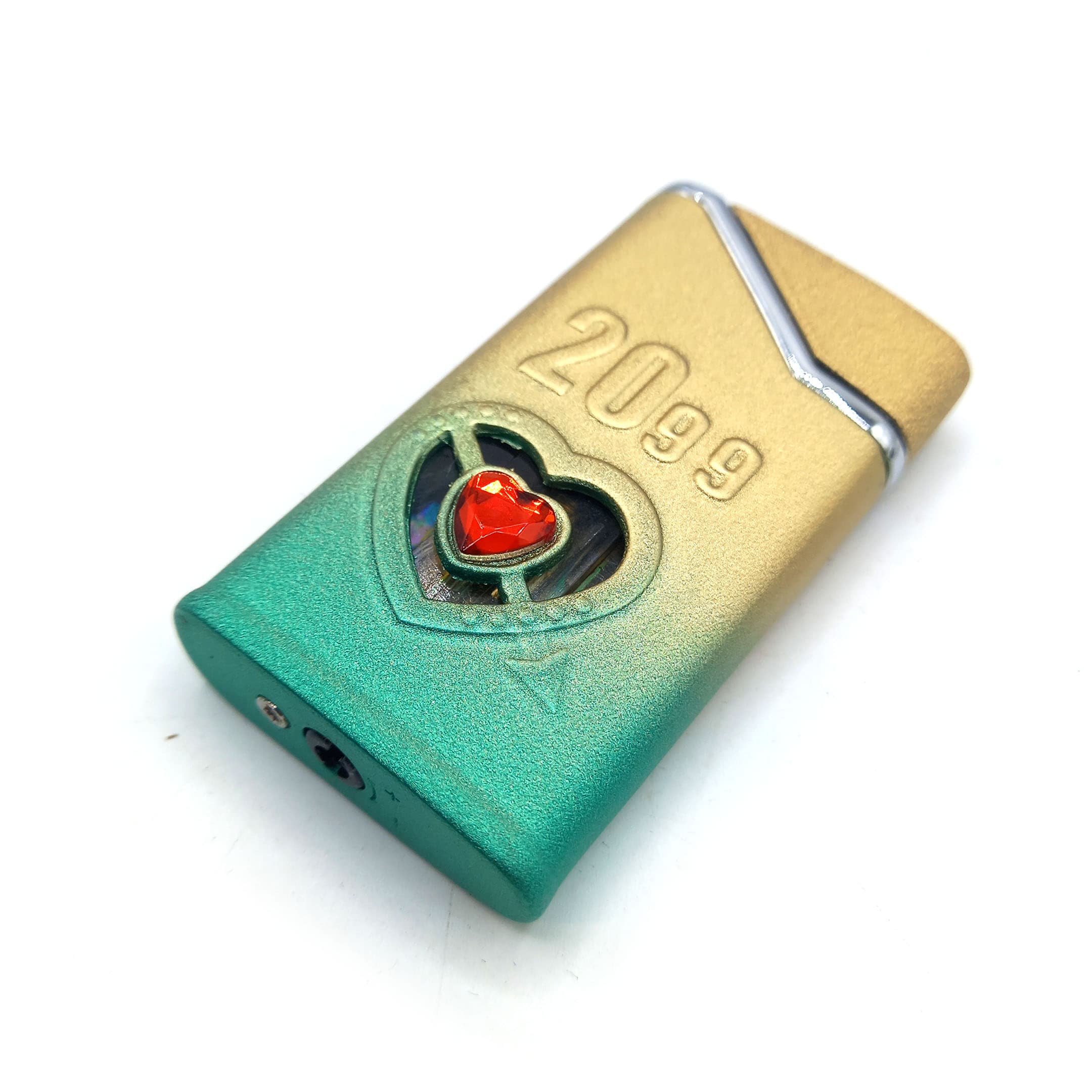 فندک گازی اتمی 2099 مدل آسفالتی سبز آبی کد A120045