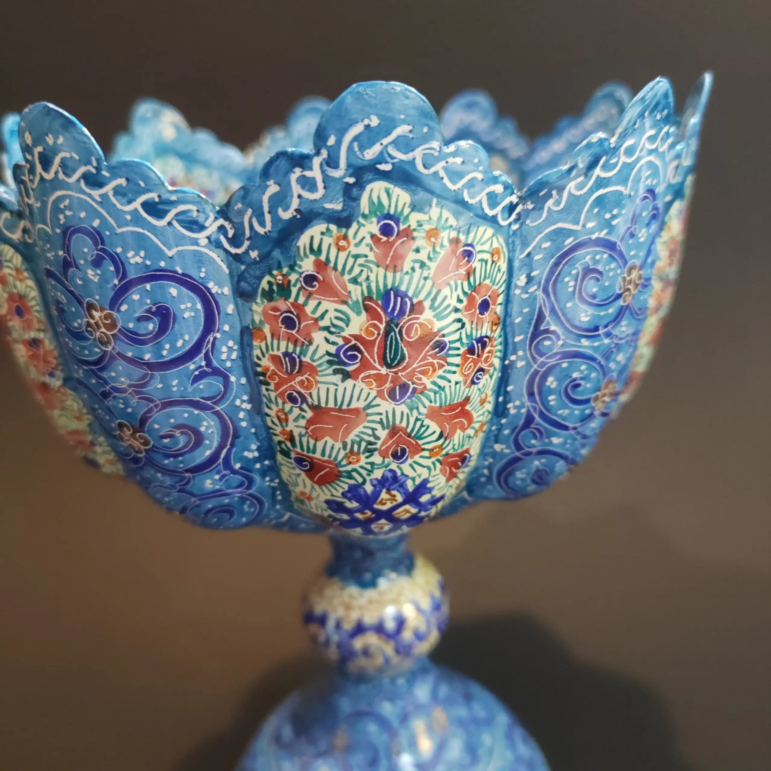 آجیل خوری پایه دار مینا کاری — تصویر ۳