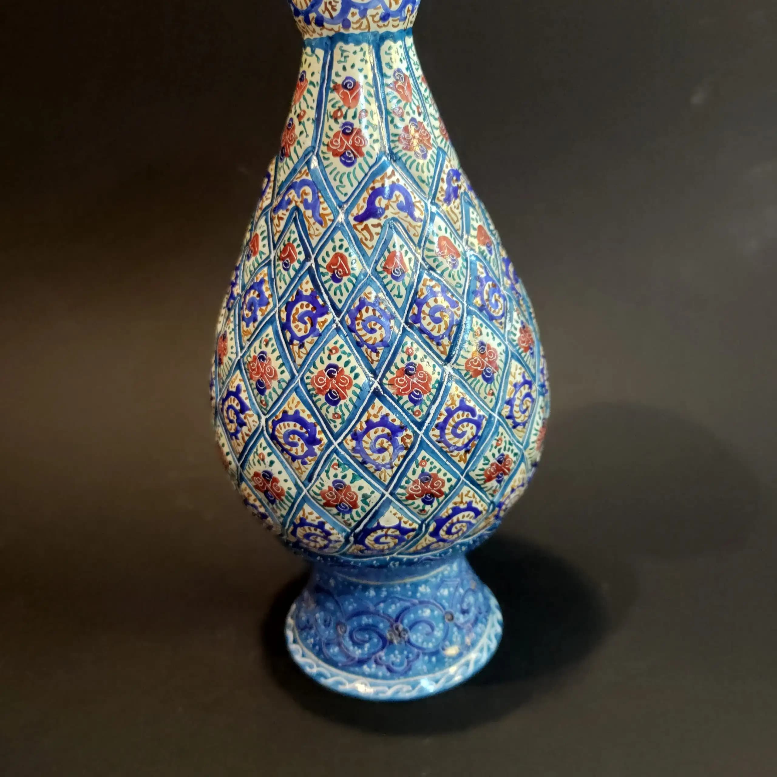 گلدان مس مینا کاری سایز 25 سانت — تصویر ۴