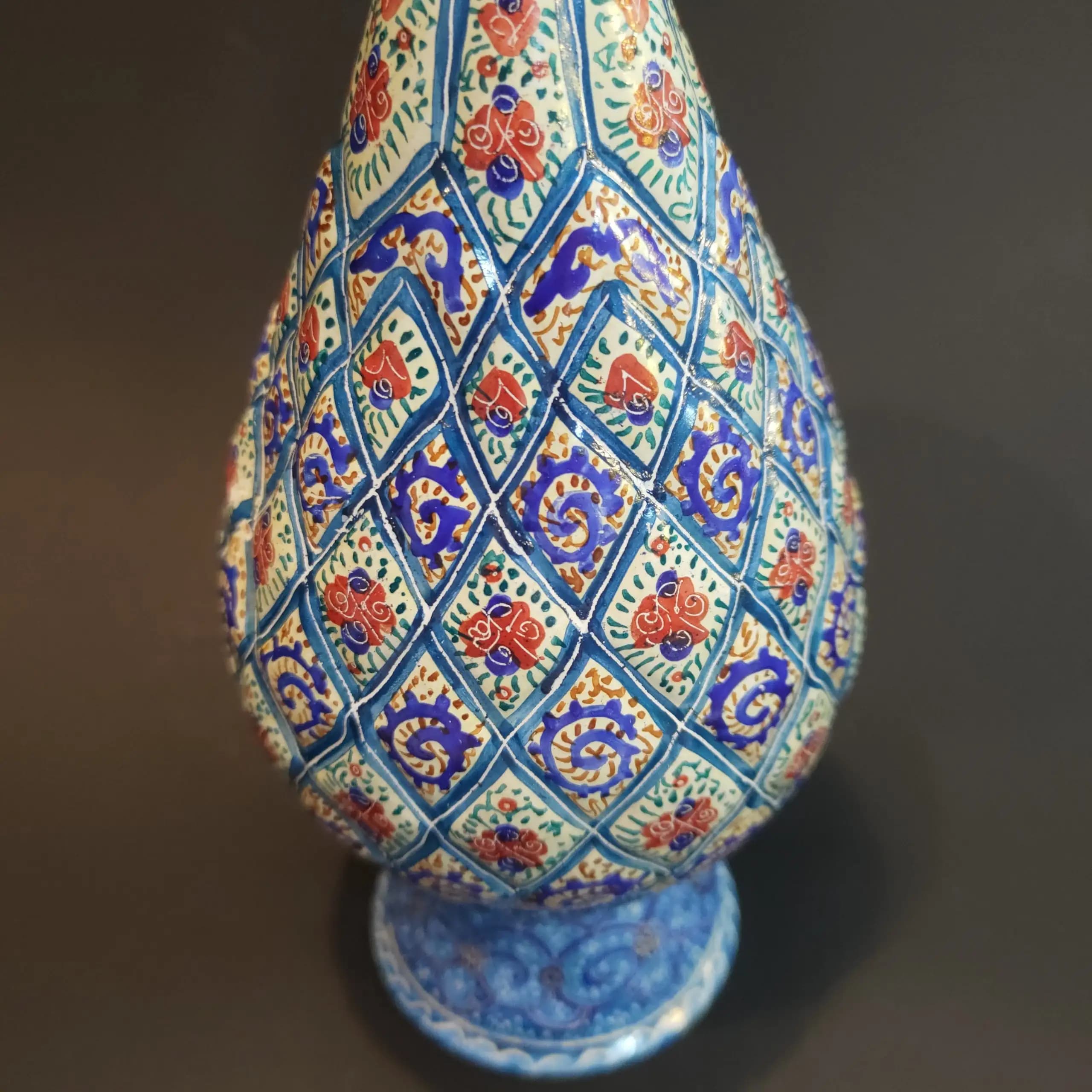 گلدان مس مینا کاری سایز 25 سانت — تصویر ۵