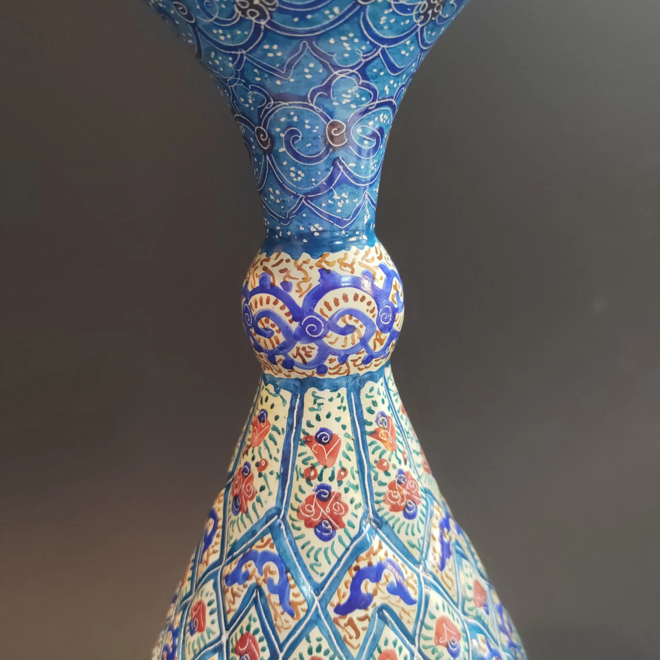گلدان مس مینا کاری سایز 25 سانت — تصویر ۲