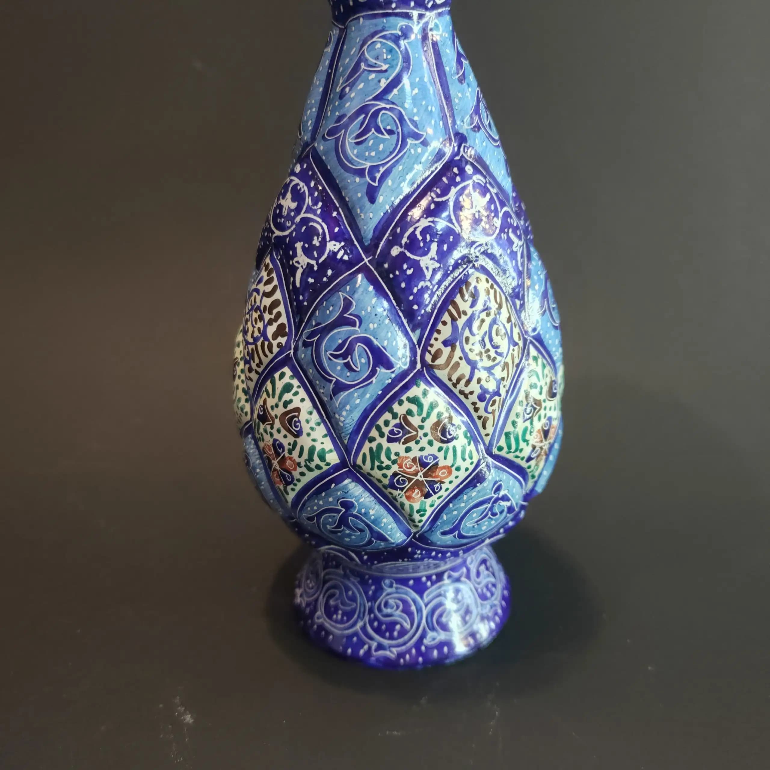 گلدان مس مینا کاری سایز 20 سانت — تصویر ۲