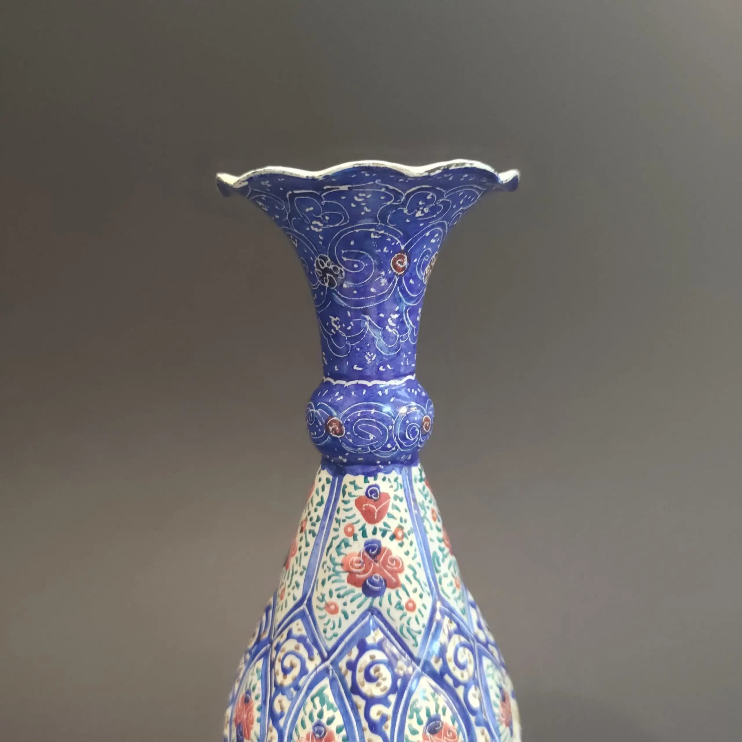 گلدان جفت مس مینا کاری سایز 17 — تصویر ۳