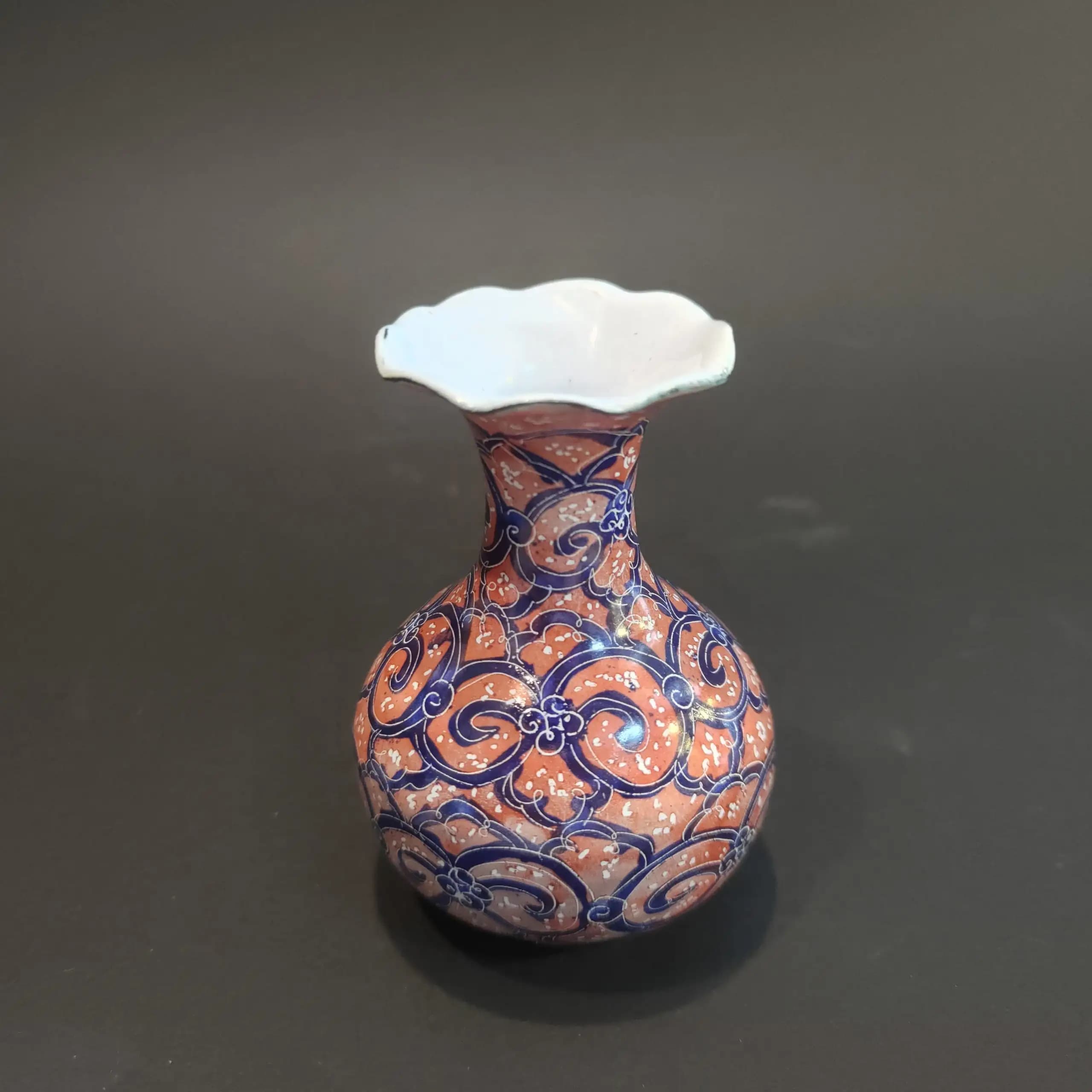 گلدان جفت مس مینا کاری کوچک — تصویر ۲