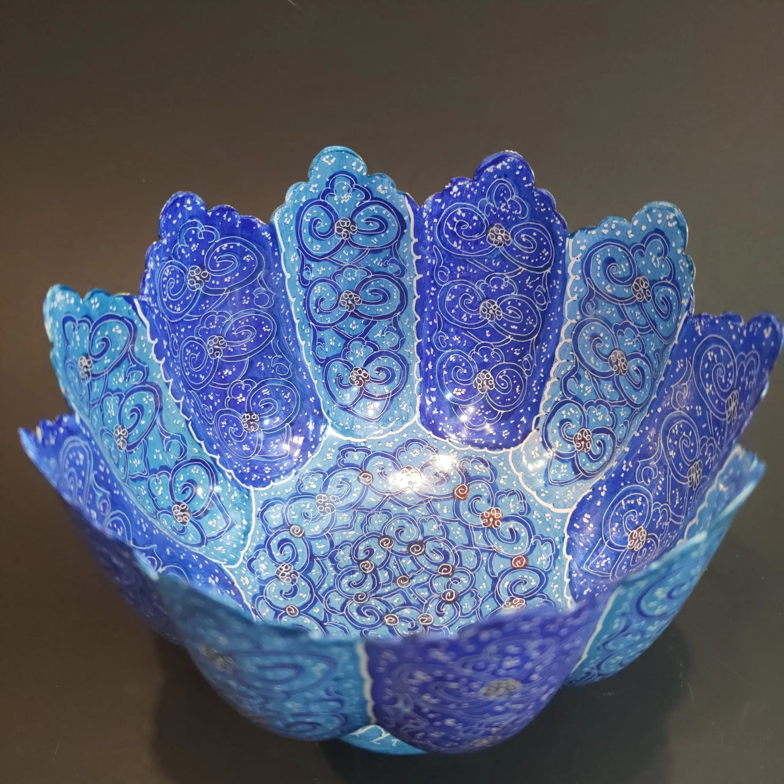 کاسه تک مینا کاری مناسب برای آجیل خوری و میوه خوری — تصویر ۷
