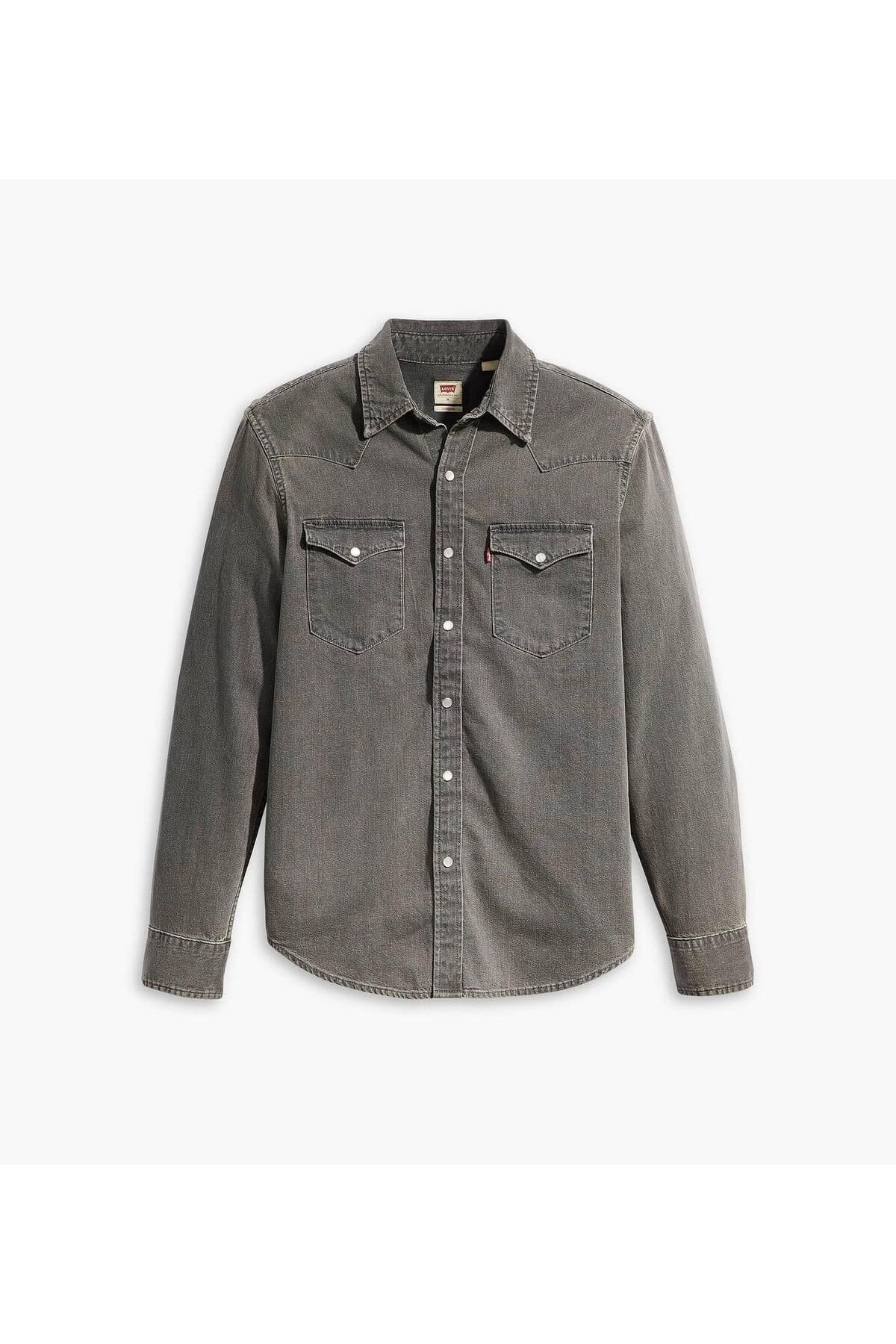 پیراهن لیوایز مردانه Pamuk – Poliamid خاکستری راسته Slim Fit/اسلیم فیت Slim/اسلیم فیت | Levi’s 85745-0148 TR — تصویر ۳