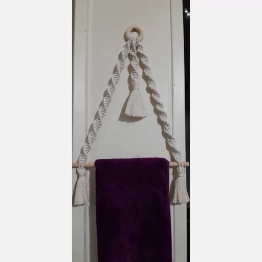 جا حوله ای مکرومه مدل چوبی فیلبندشاپ مدل 842055