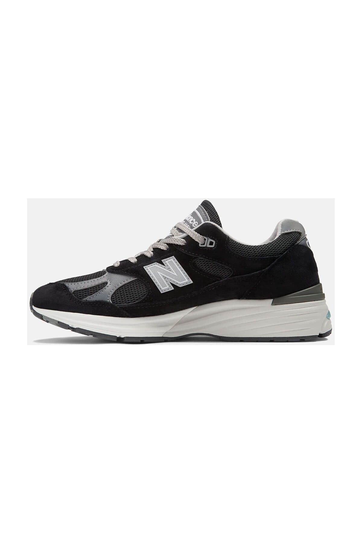 کفش اسنیکر نیو بالانس مردانه چرم مصنوعی مشکی بیسیک راسته کژوال/روزمره | New Balance U991BK2 VN — تصویر ۲