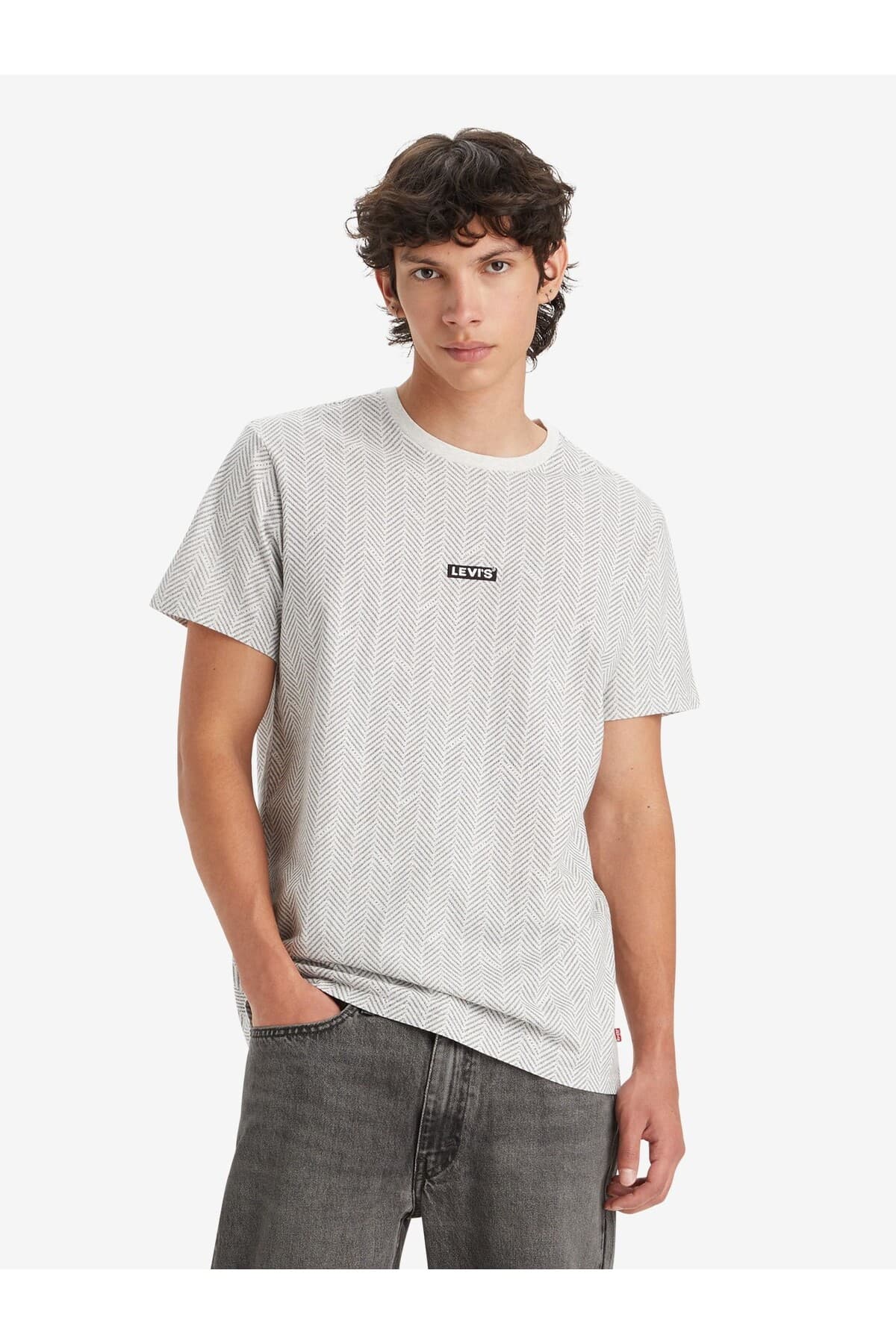 تی شرت لیوایز مردانه 100% پنبه خاکستری راسته Relaxed/ریلکس Relaxed/ریلکس Daily/روزانه | Levi’s A7772-0002