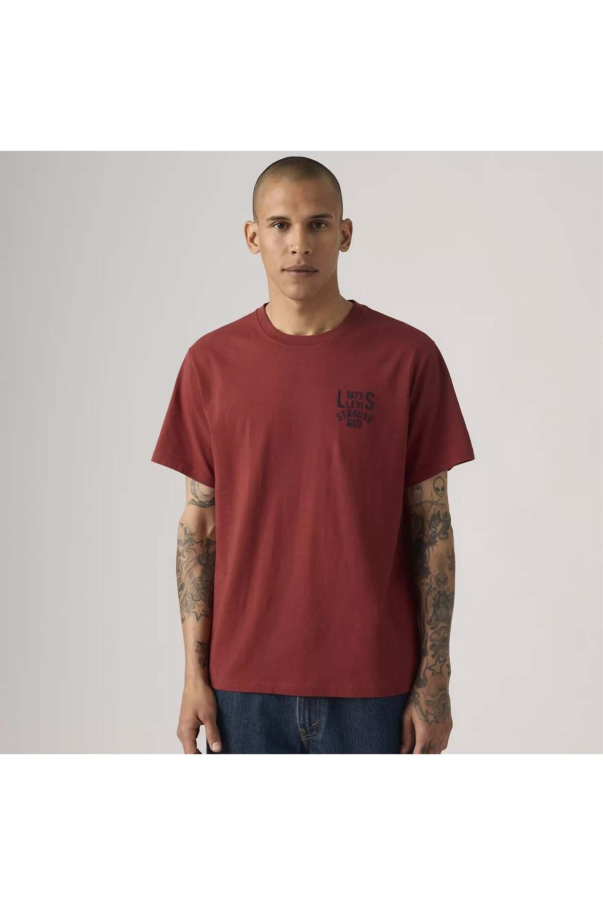 تی شرت لیوایز مردانه پنبه ای قرمز راسته Regular/رگولار Relaxed/ریلکس Daily/روزانه | Levi’s 16143-2089 TR