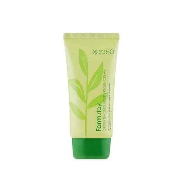 کرم ضد آفتاب SPF50 و مرطوب کننده چای سبز فارم استی Farm Stay