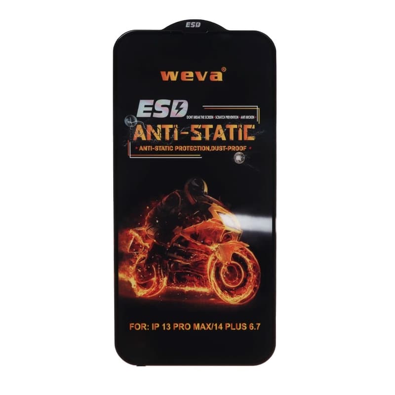 گلس گوشی iPhone 13 Pro Max آیفون شیشه ای Weva آنتی استاتیک Full Cover ESD اورجینال کد 295546