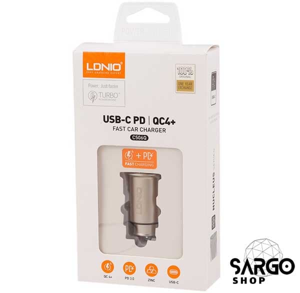 شارژر فندکی الدینیو مدل C506Q به همراه کابل USB به Type-C — تصویر ۲