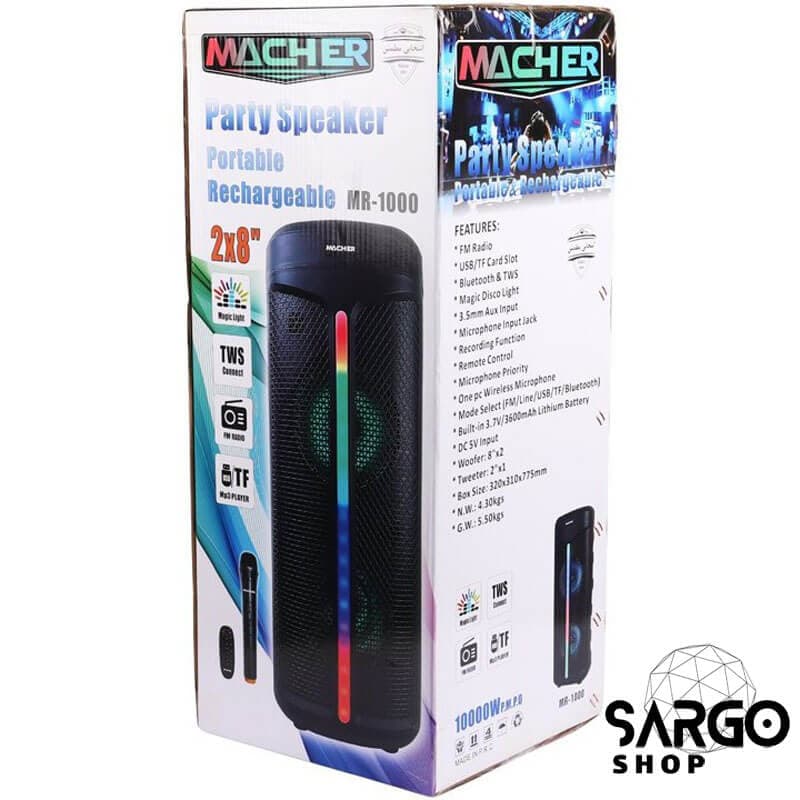 اسپیکر بلوتوثی قابل حمل مچر مدل MR-1000 — تصویر ۲