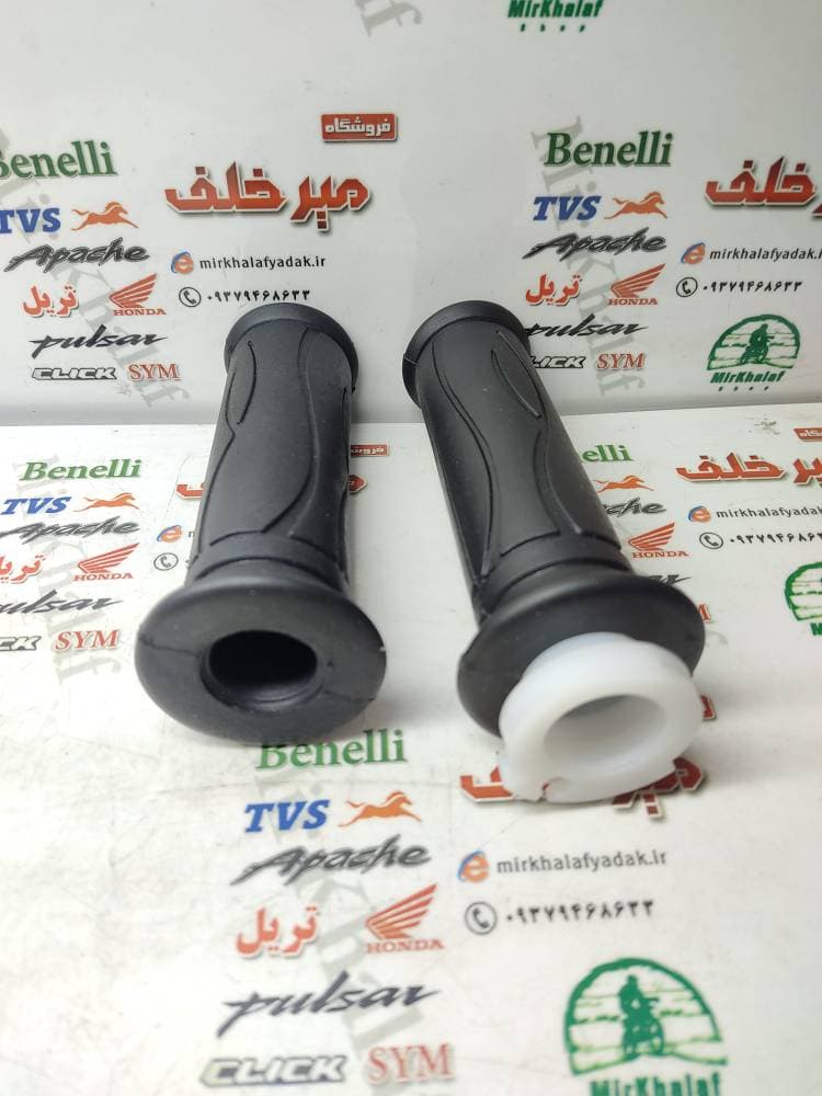 لاستیک سر دسته فرمان گاز و کلاچ کامل موتور اپاچی 150 160 180 200 هندی شرکتی (جفتی)