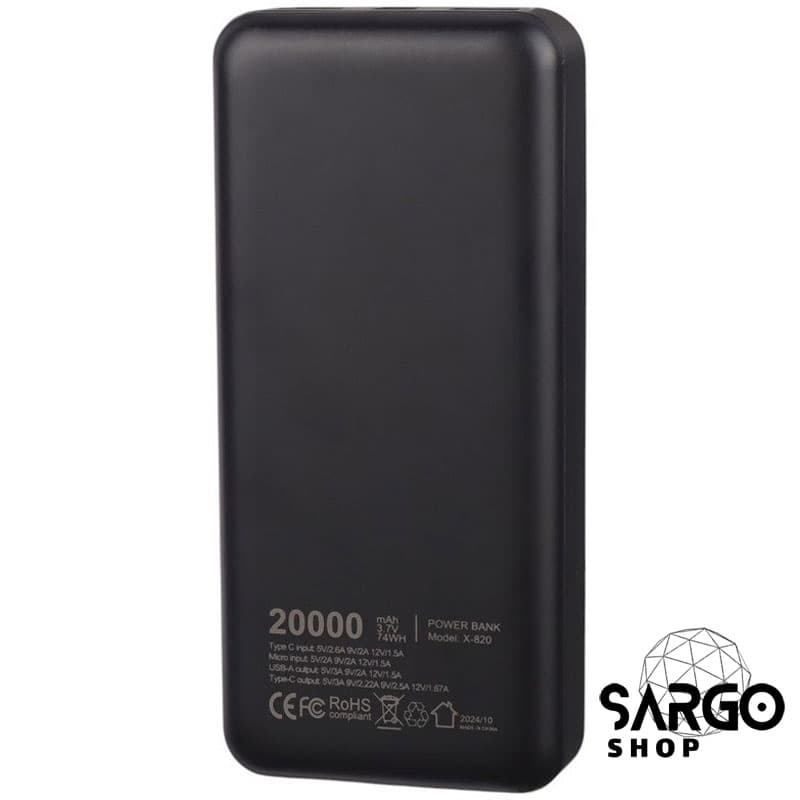 پاوربانک ایکس انرژی مدل X-820 ظرفیت 20000 میلی آمپر ساعت — تصویر ۴