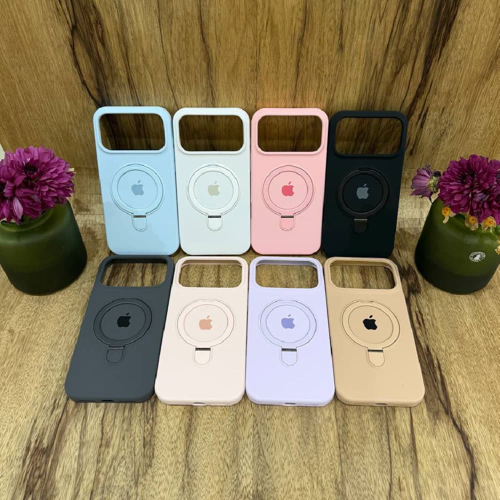 قاب سیلیکون مگسیف استند دار مناسب برای گوشی موبایل آیفون Apple iPhone 13 / 13 Pro / 13 Pro Max / 14 Pro / 14 Pro Max / 15 Pro / 15 Pro Max / 16 / 16 Pro / 16 Pro Max / 17 / 17 Pro / 17 Pro Max