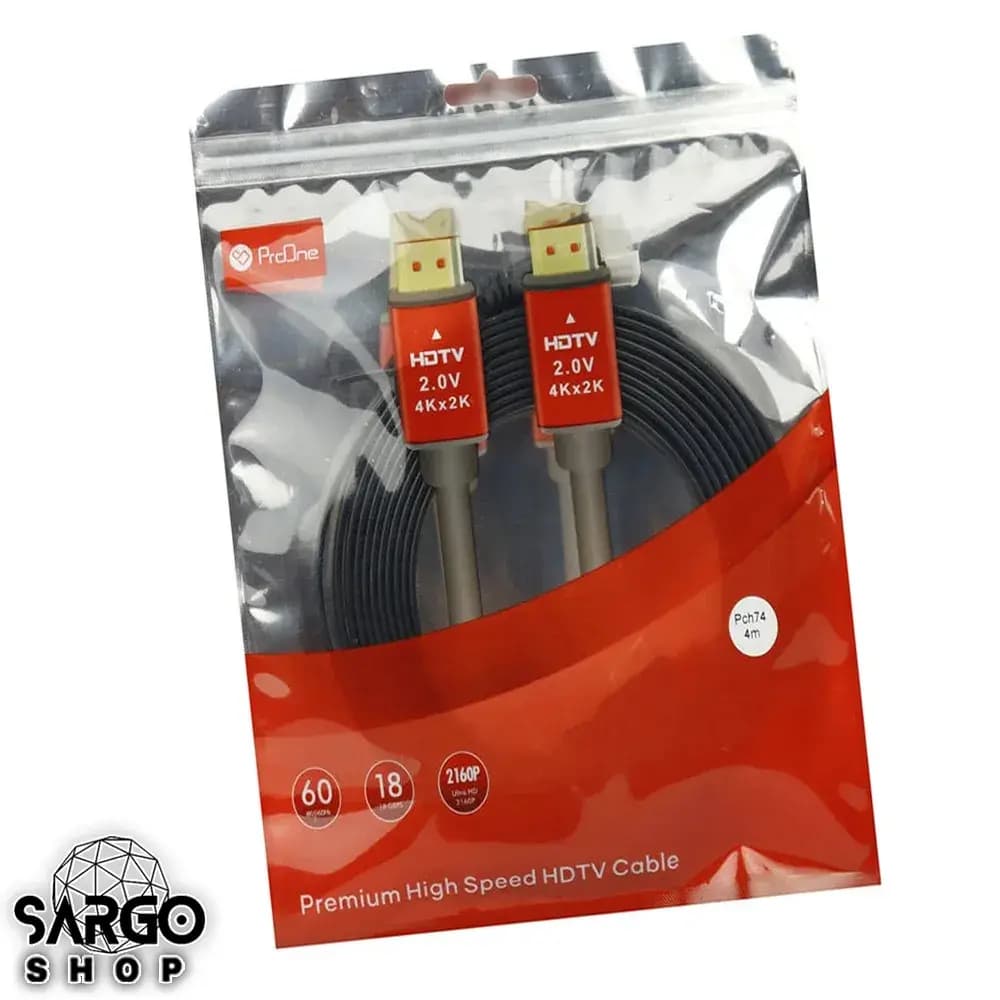 کابل HDMI پرووان مدل PCH74 طول 4 متر Proone HDMI Cable Black 4M — تصویر ۲