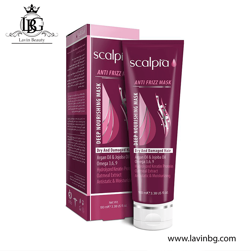 ماسک موی بعد از حمام ضد وز اسکالپیا مدل Anti Frizz مناسب موی خشک و آسیب دیده بدون نیاز به ابکشی حجم 100 میل _ Scalpia