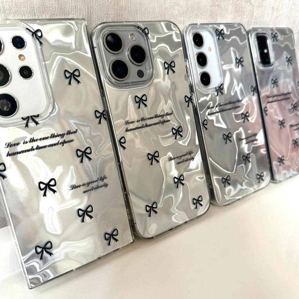 قاب هولوگرامی پاپیون مشکی مدل Silver Bow مناسب برای گوشی موبایل سامسونگ گلکسی Samsung Galaxy A12 / A13 / A15 / A16 / A21S / A23 / A24 / A25 / A26 / A31 / A32 4G / A32 5G / A34 / A35 / A36 / A51 / A52 — تصویر ۵
