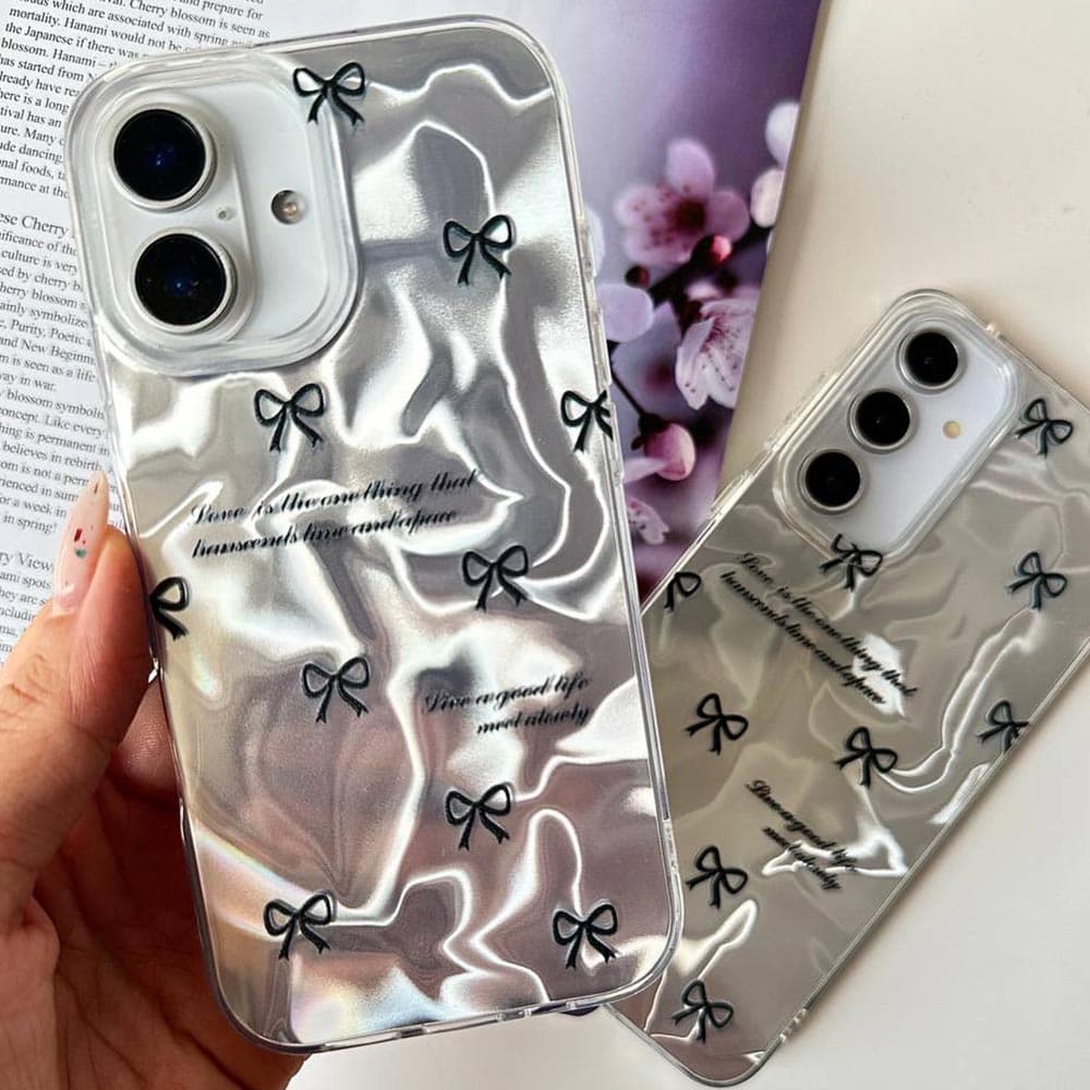 قاب هولوگرامی پاپیون مشکی مدل Silver Bow مناسب برای گوشی موبایل سامسونگ گلکسی Samsung Galaxy A12 / A13 / A15 / A16 / A21S / A23 / A24 / A25 / A26 / A31 / A32 4G / A32 5G / A34 / A35 / A36 / A51 / A52 — تصویر ۸