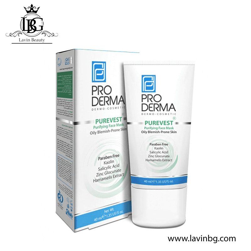 ماسک پاکسازی پوست صورت پرودرما مدل PUREVEST حجم 40 میل – proderma