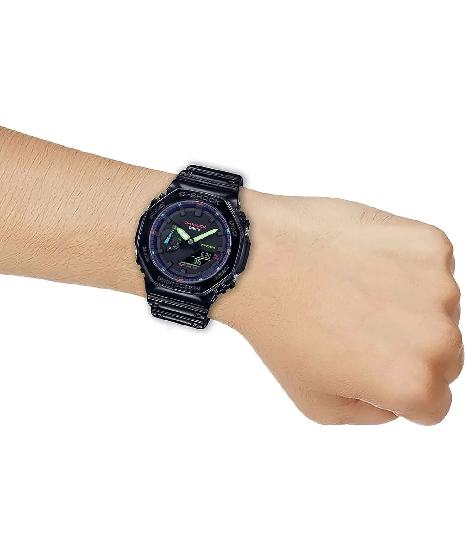 ساعت مچی مردانه اصل کاسیو (casio) زیرمجموعه جی شاک مدل GA-2100RGB-1ADR — تصویر ۴