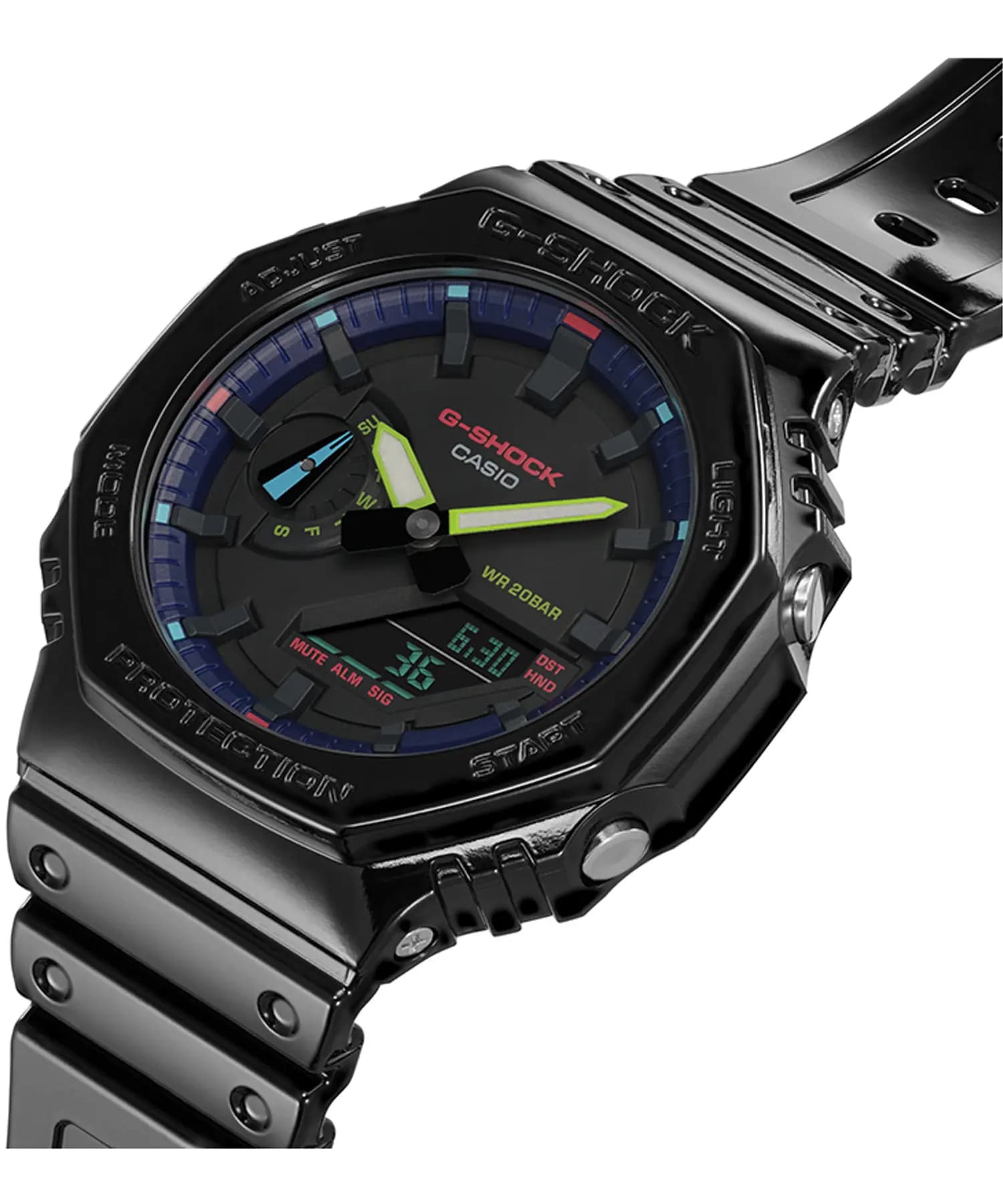 ساعت مچی مردانه اصل کاسیو (casio) زیرمجموعه جی شاک مدل GA-2100RGB-1ADR — تصویر ۲