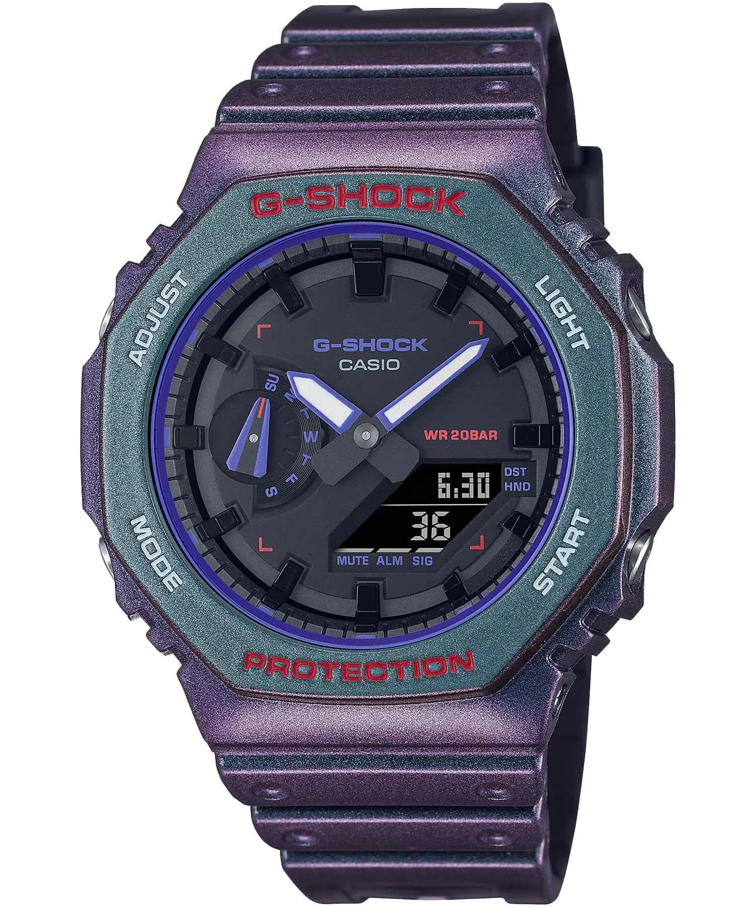 ساعت مچی مردانه اصل کاسیو (casio) زیرمجموعه جی شاک مدل GA-2100AH-6ADR