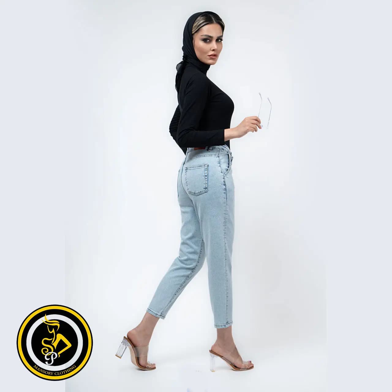 شلوار مام فیت (Mom fit) جین ساده قد 85 — تصویر ۲