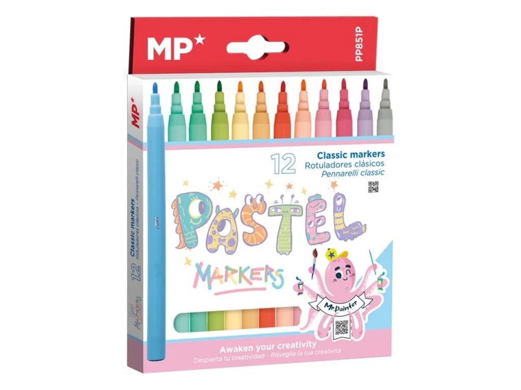 ماژیک نقاشی 12 رنگ PP851-P ام پی MP (پاستلی)