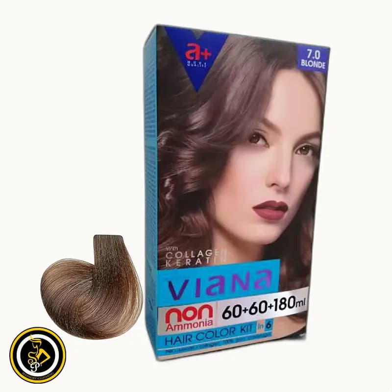 کیت رنگ مو ویانا کد رنگ 7.0 بلوند حجم 120 میلی لیتر