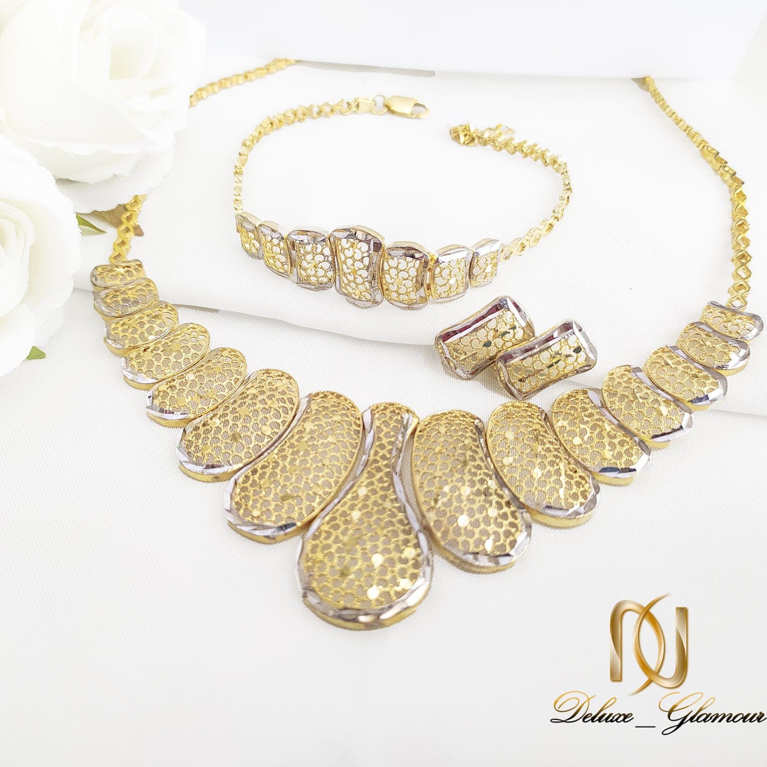 سرویس نقره تراش طرح طلا زنانه ns-n647 — تصویر ۴