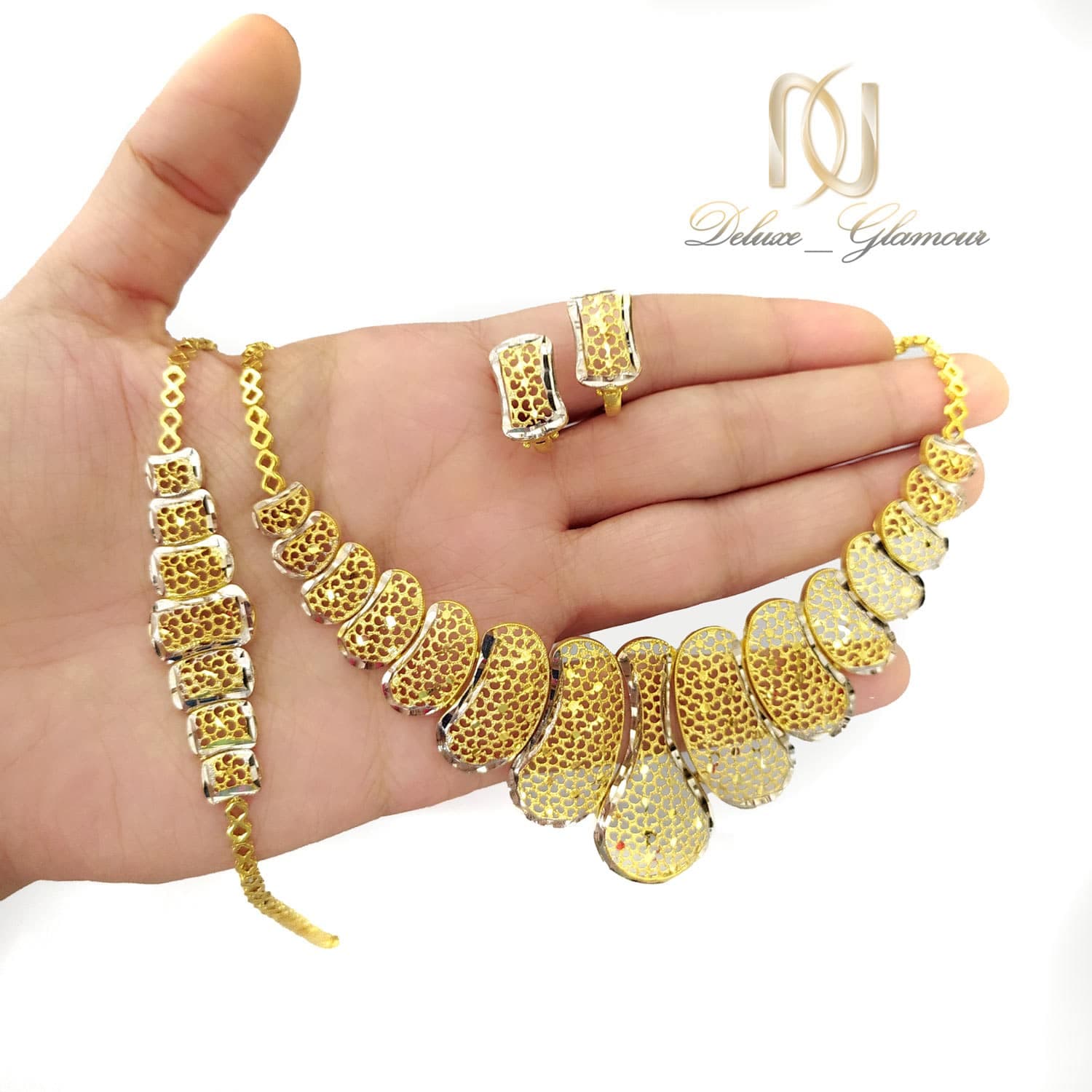 سرویس نقره تراش طرح طلا زنانه ns-n647 — تصویر ۲