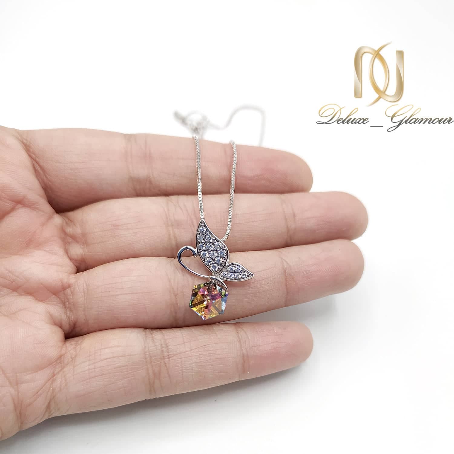 گردنبند سواروسکی دخترانه مکعبی nw-n718 — تصویر ۳