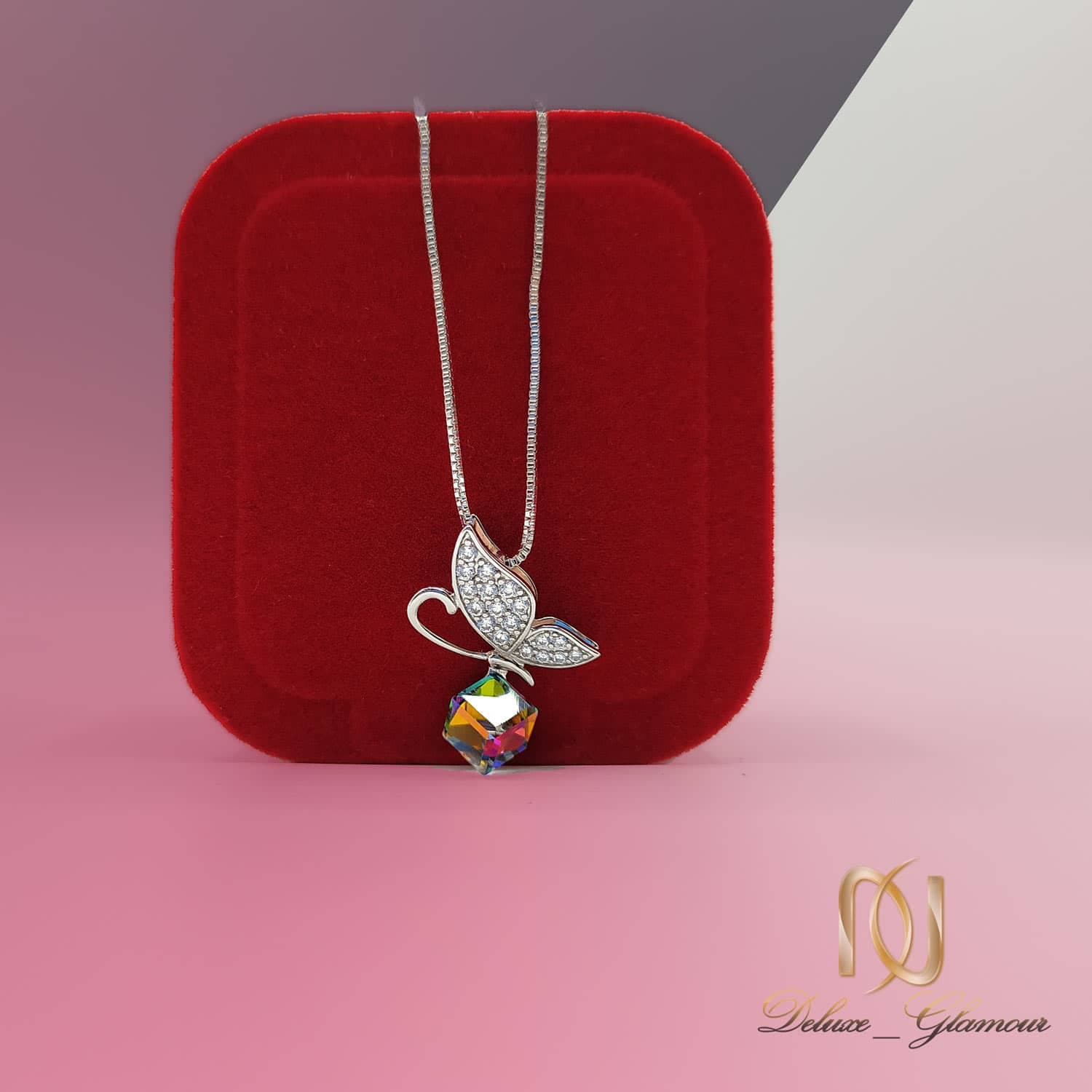 گردنبند سواروسکی دخترانه مکعبی nw-n718 — تصویر ۲
