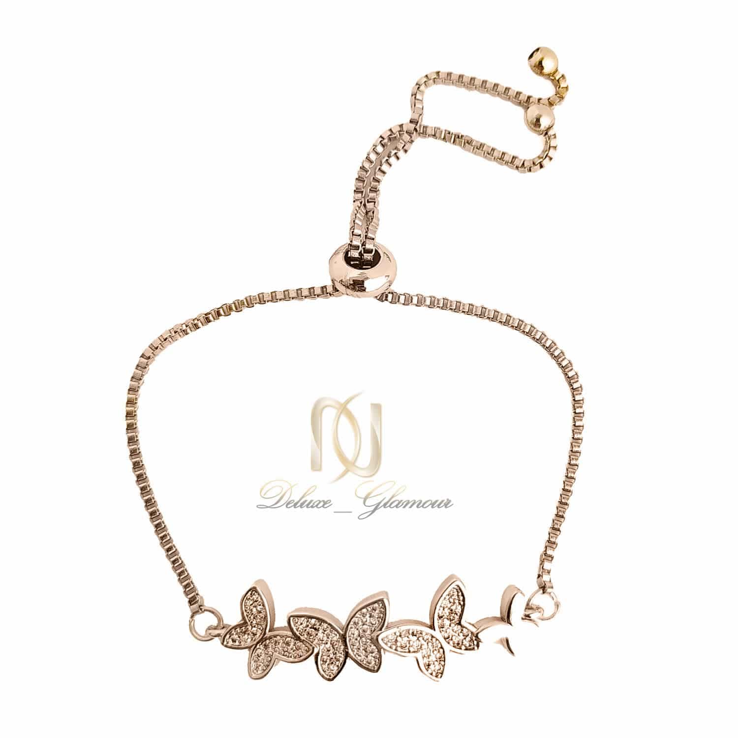 دستبند دخترانه استیل شیک رزگلد ds-n638 — تصویر ۳
