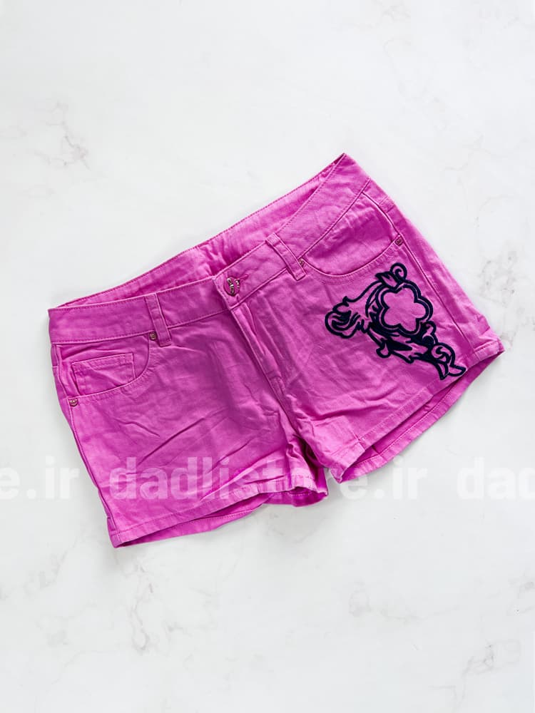 شورتک کوتاه جین فانتزی گلدوزی