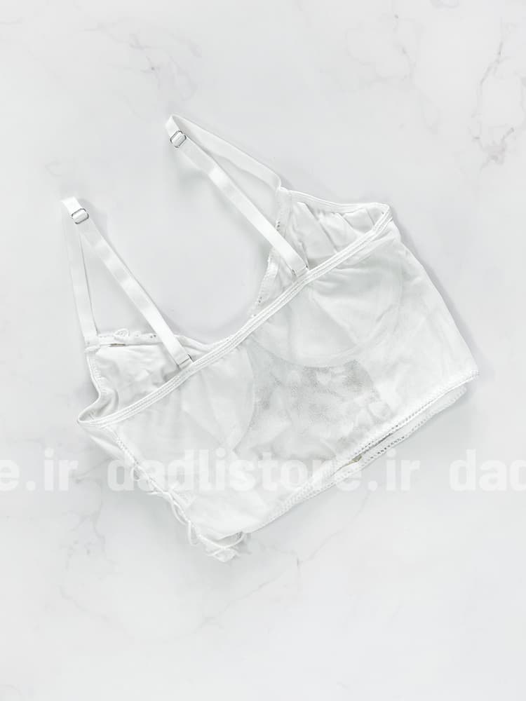 کراپ تاپ مجلسی فنر دار دانتل طرح برگ — تصویر ۲
