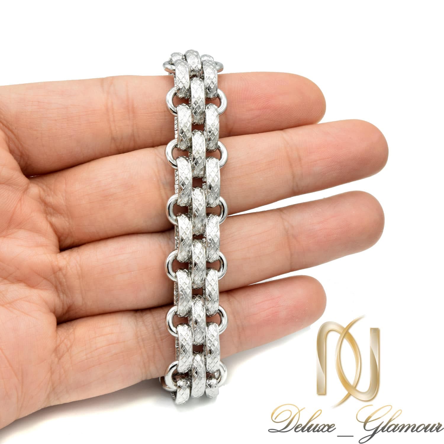 دستبند مردانه طرح رولکس استیل ds-n619 — تصویر ۲