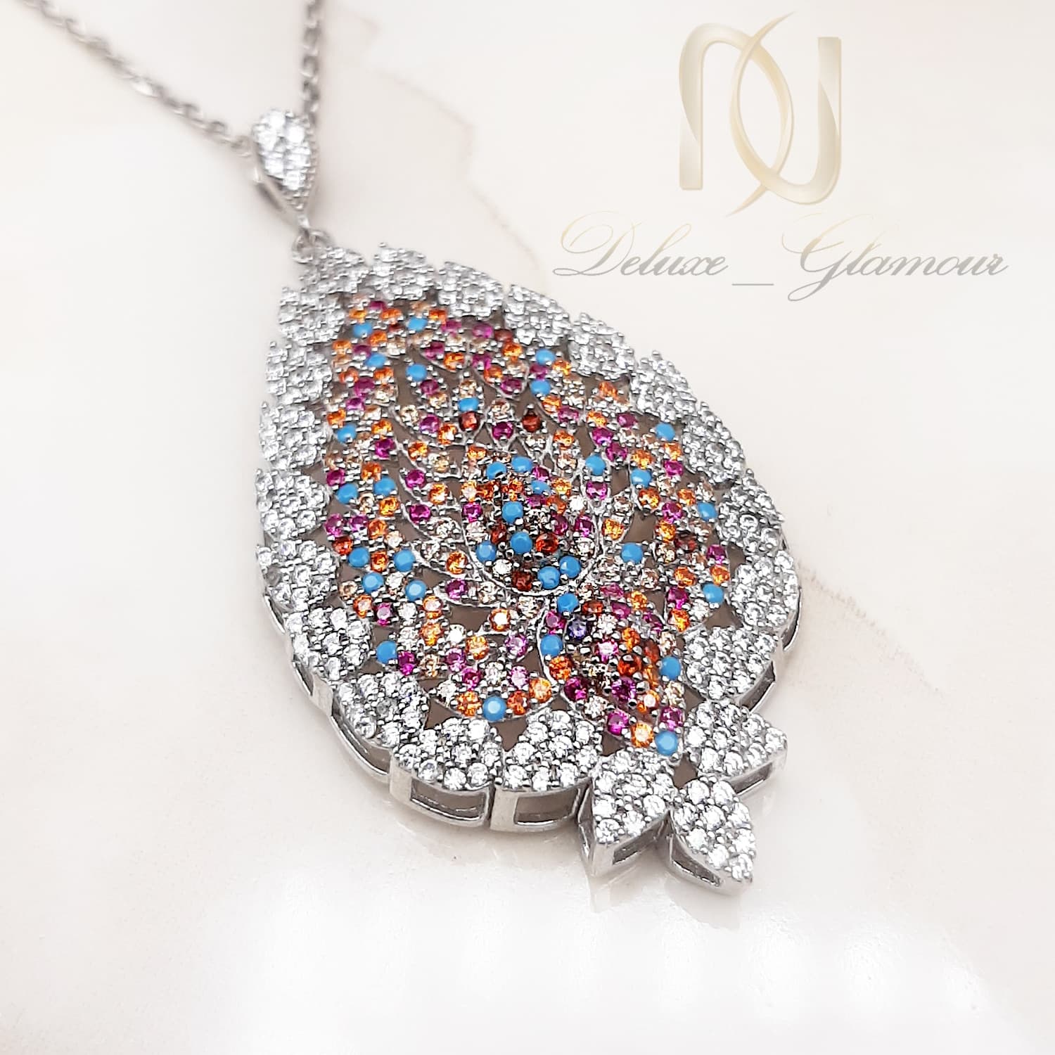 گردنبند نقره زنانه پرنگین طرح جدید nw-n685 — تصویر ۲