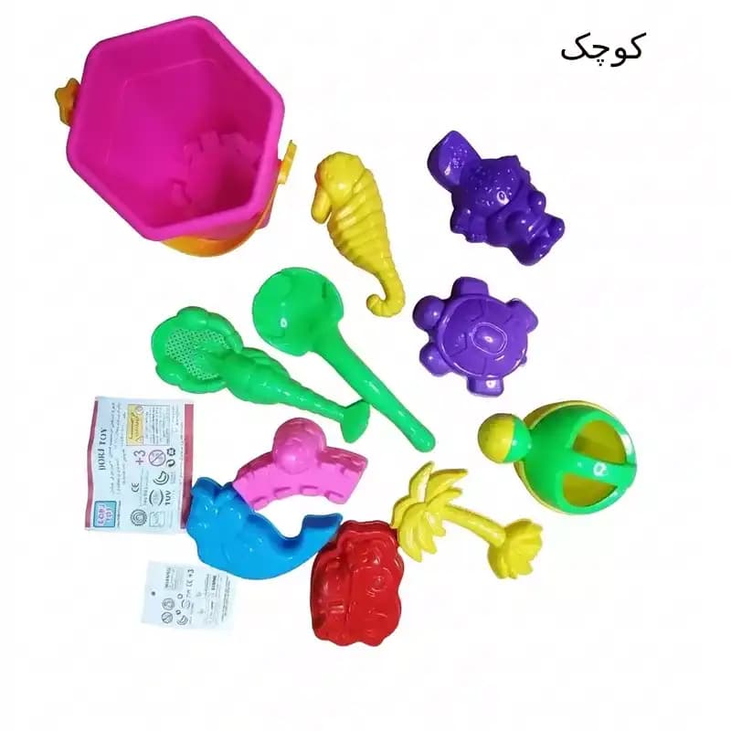 ست سطل و ابزار شن‌بازی ساحلی درج (Dorj Toy) — تصویر ۴