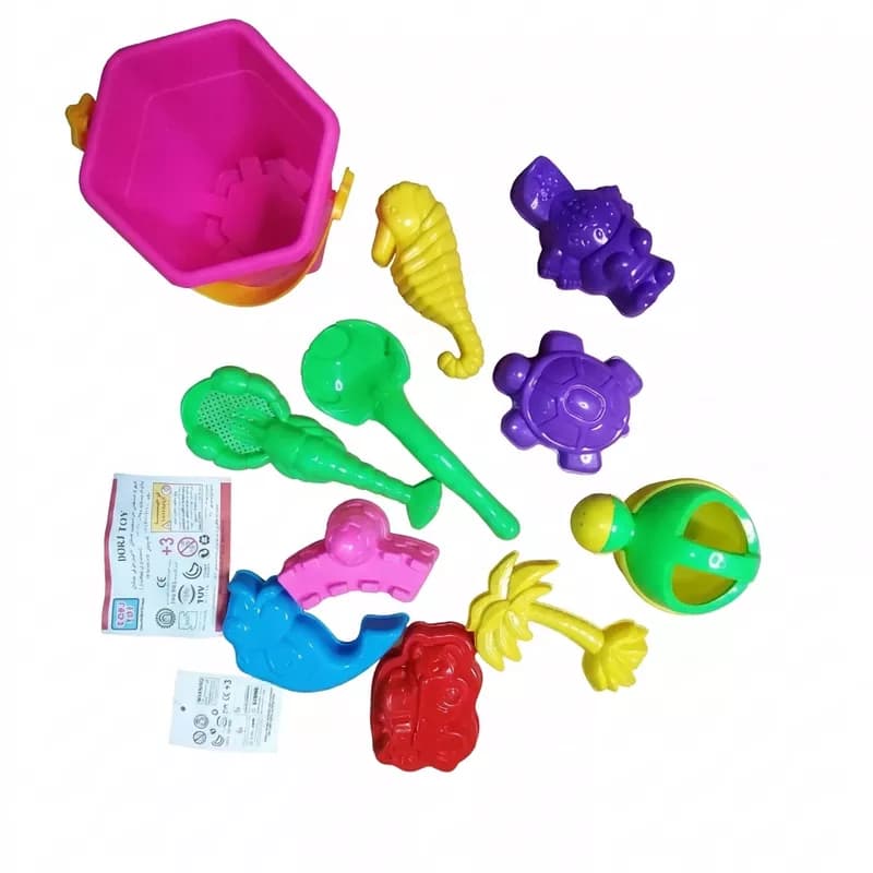ست سطل و ابزار شن‌بازی ساحلی درج (Dorj Toy)
